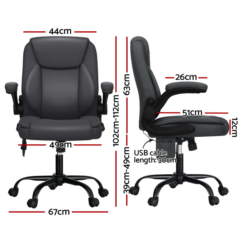 2-Point Massage Office Chair - Leather