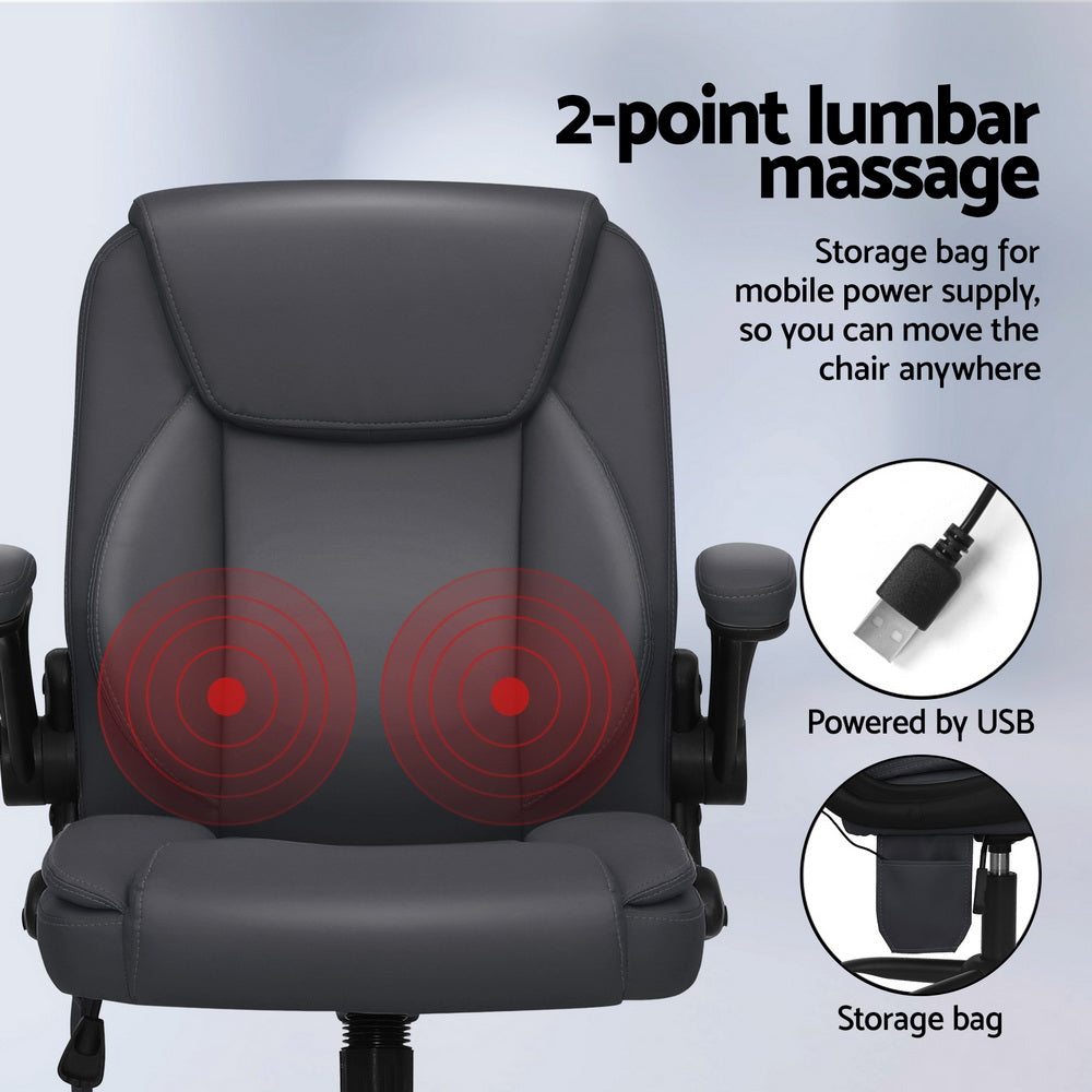 2-Point Massage Office Chair - Leather