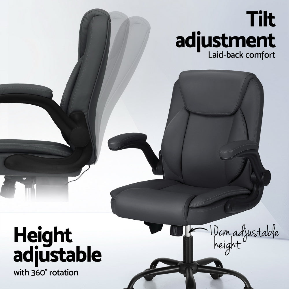 2-Point Massage Office Chair - Leather