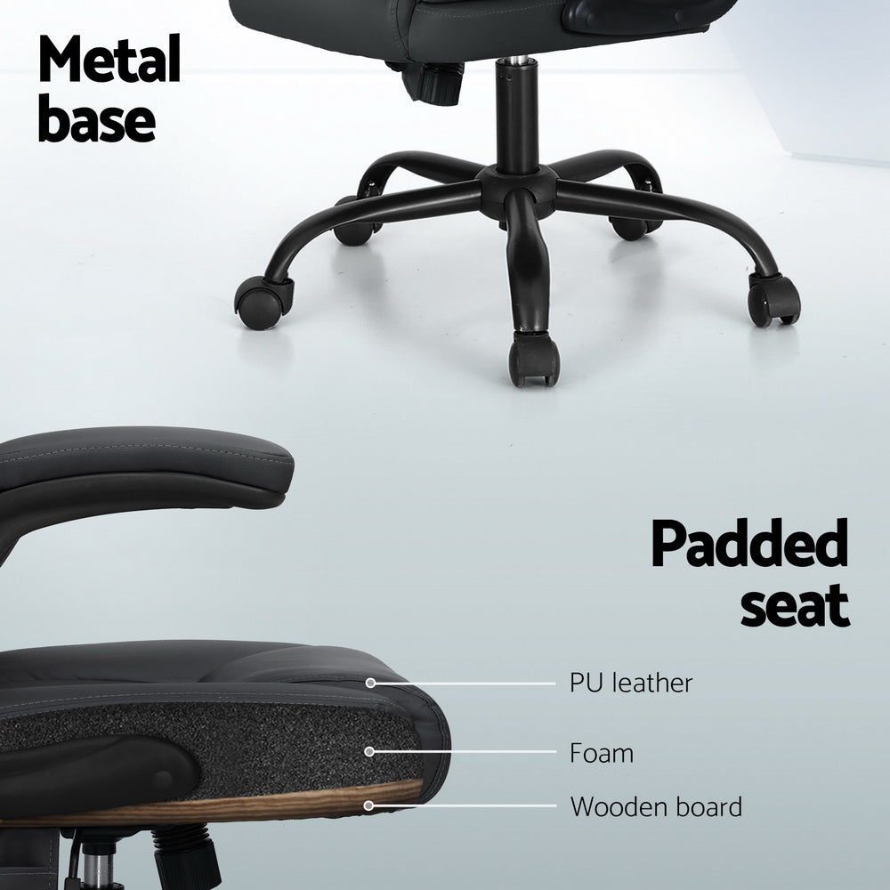 2-Point Massage Office Chair - Leather