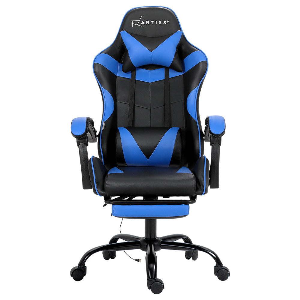 2-Point Massage Gaming Chair - Blue