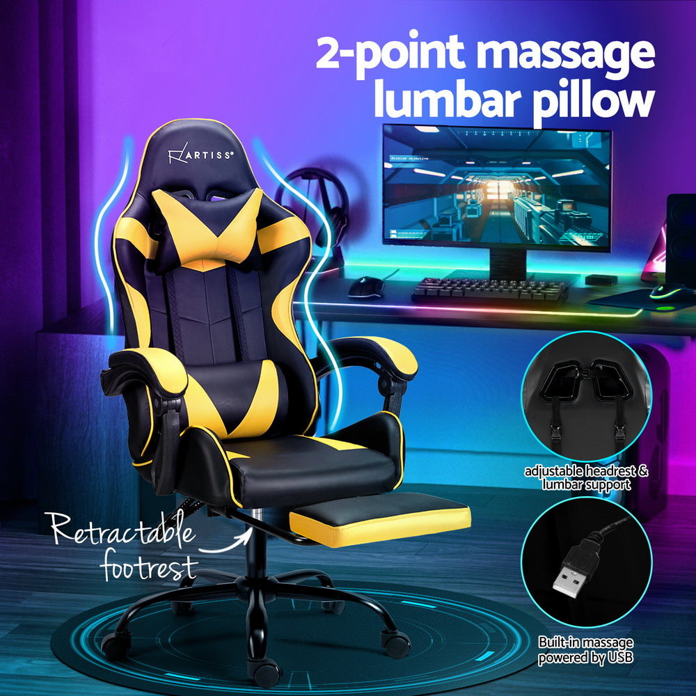 2-Point Massage Gaming Chair - Multi-Colour