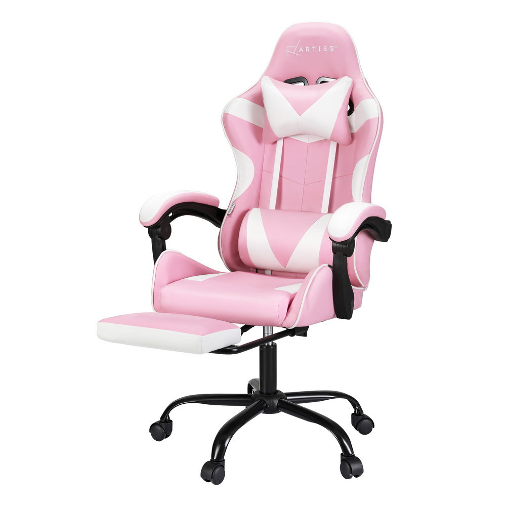 2-Point Massage Gaming Chair with Footrest