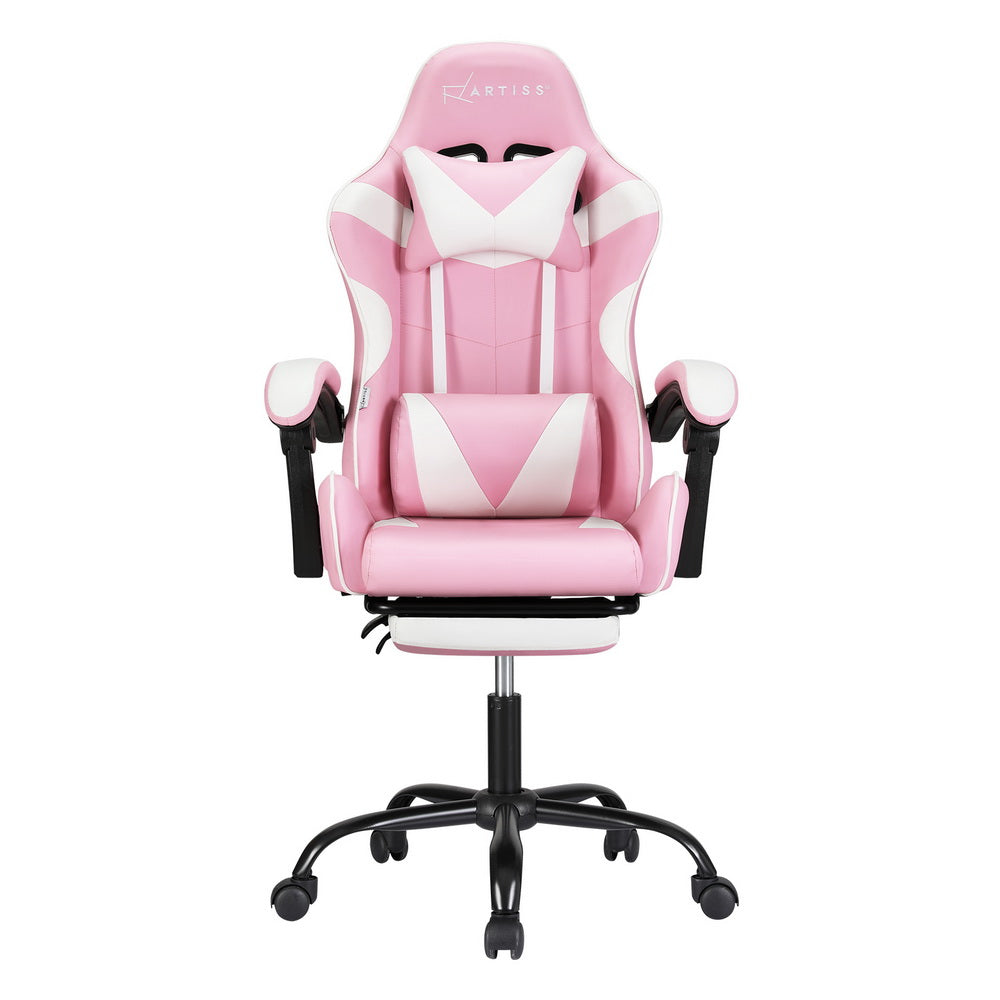 2-Point Massage Gaming Chair with Footrest