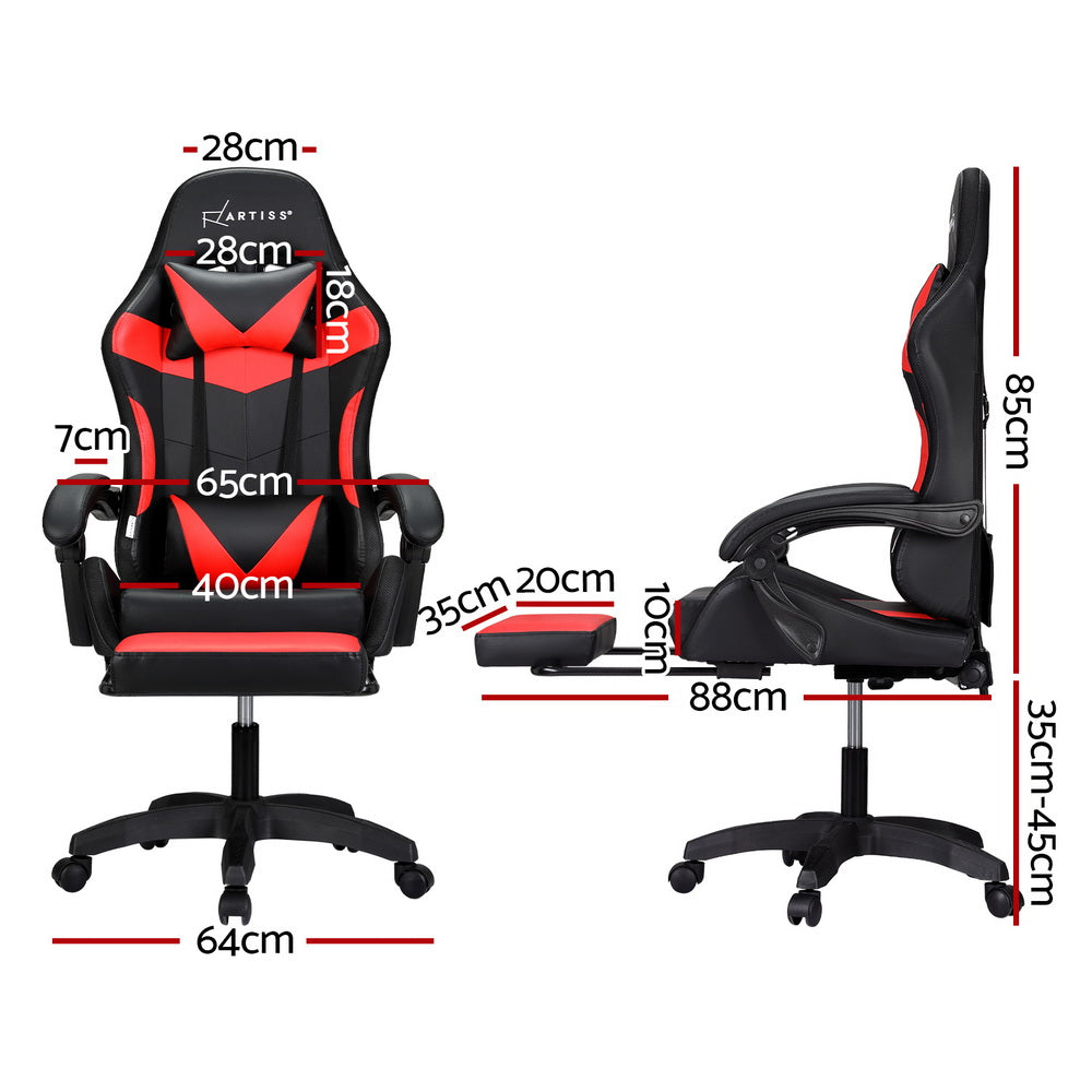 6-Point Massage Gaming Chair with LED