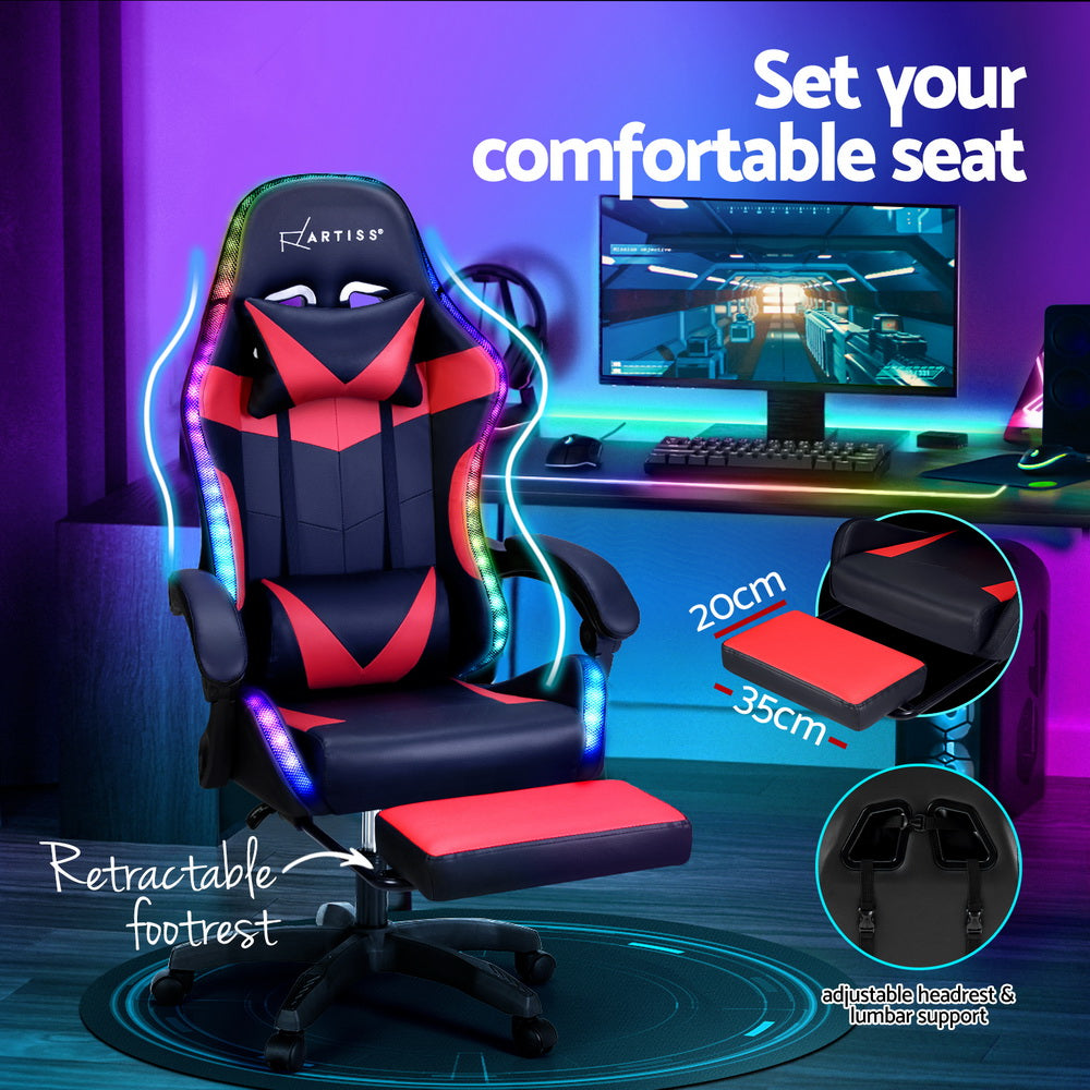 6-Point Massage Gaming Chair with LED