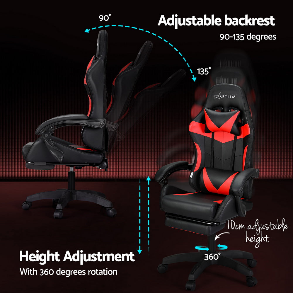 6-Point Massage Gaming Chair with LED