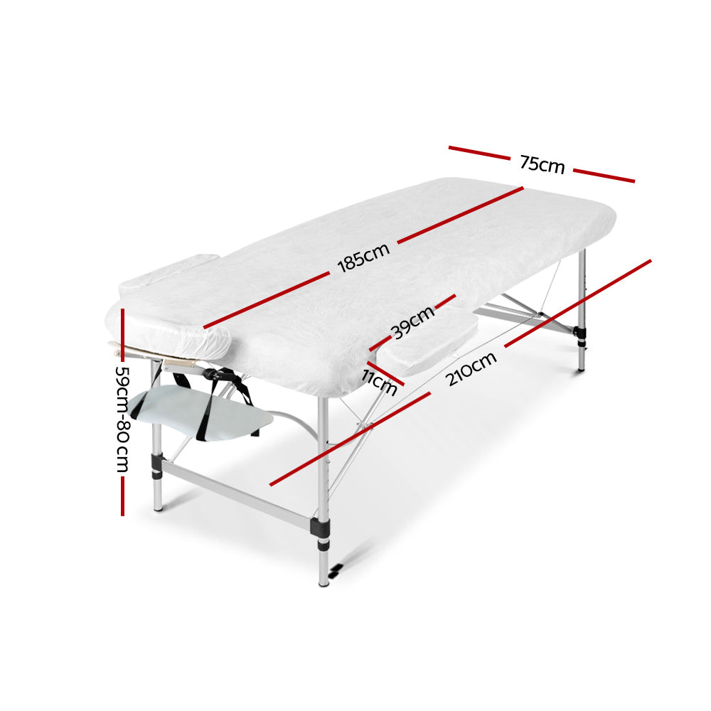 75cm Portable 2-Fold Massage Table - White