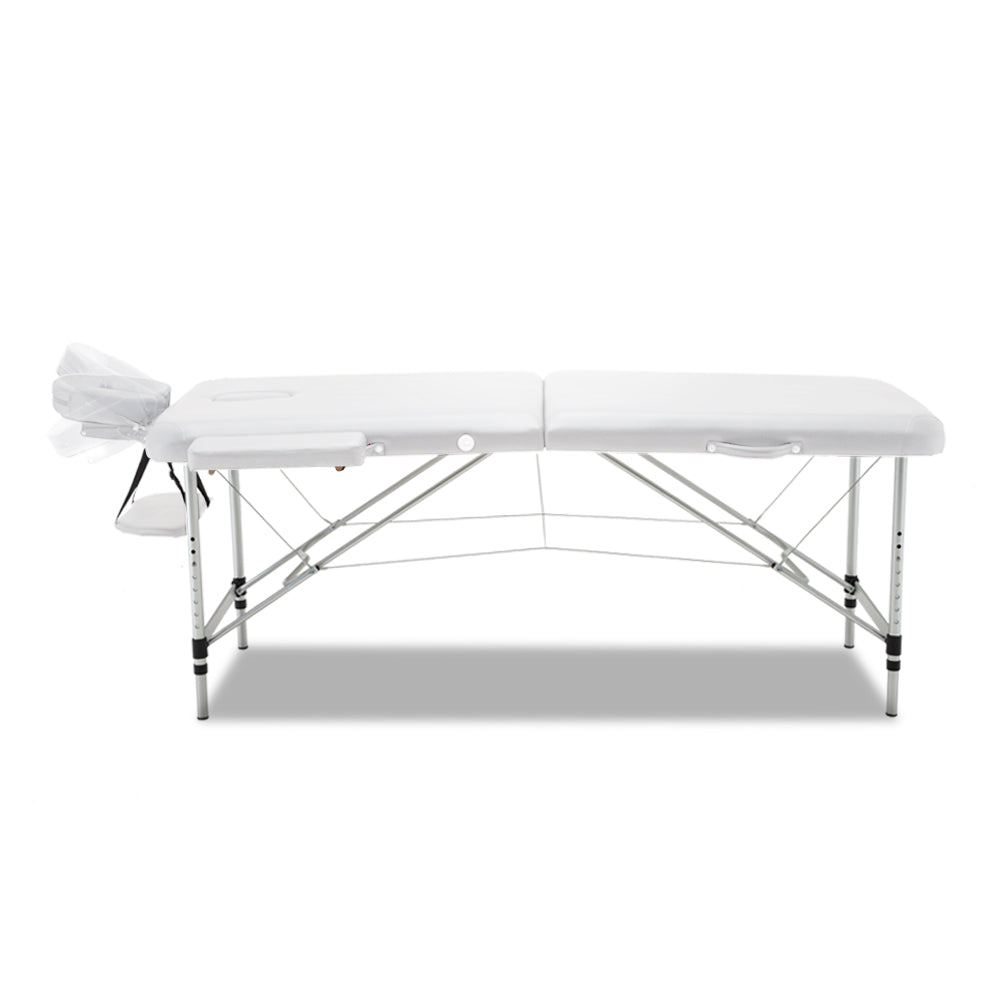 75cm Portable 2-Fold Massage Table - White
