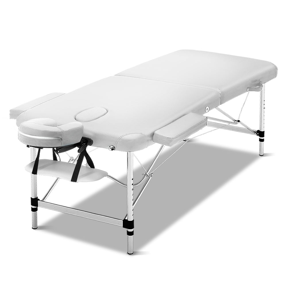 75cm Portable 2-Fold Massage Table - White