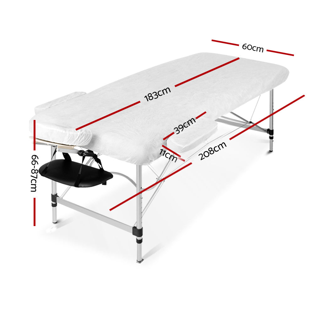 60cm Portable 3-Fold Massage Table - Black
