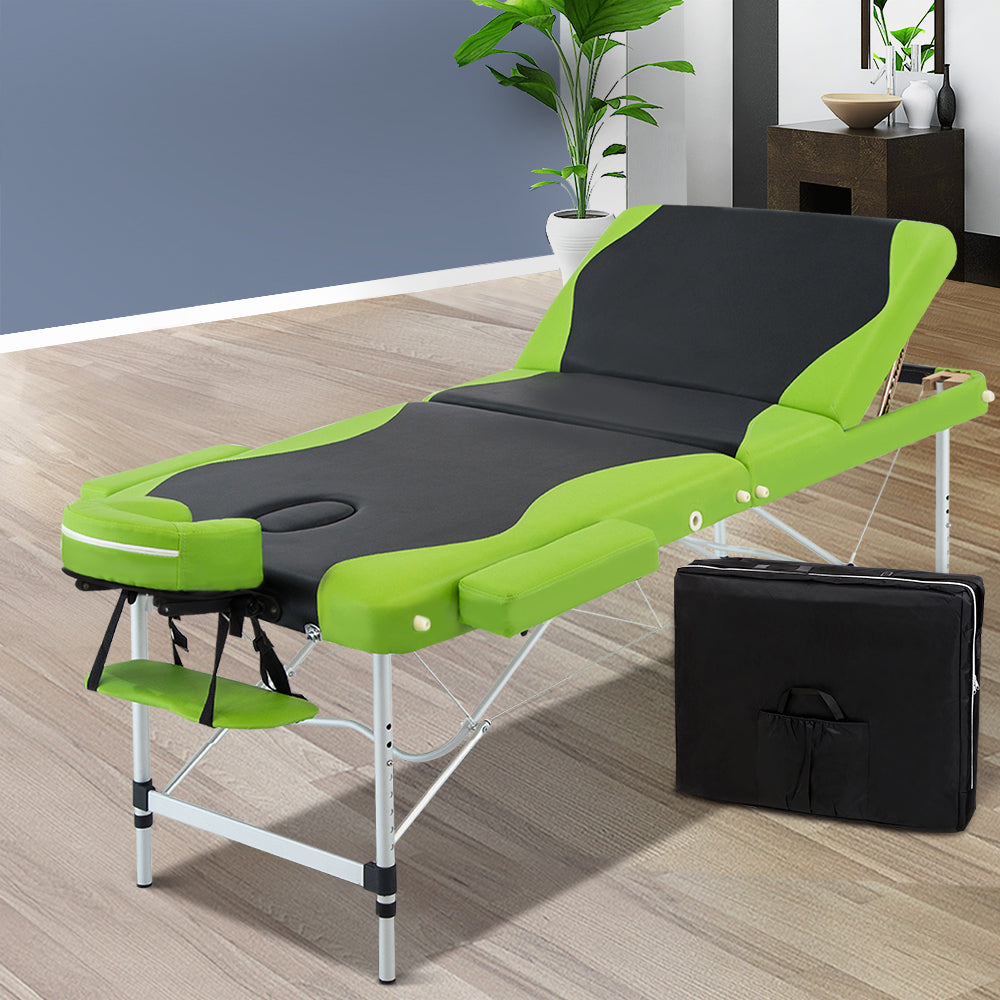 75cm Portable 3-Fold Massage Table - Green