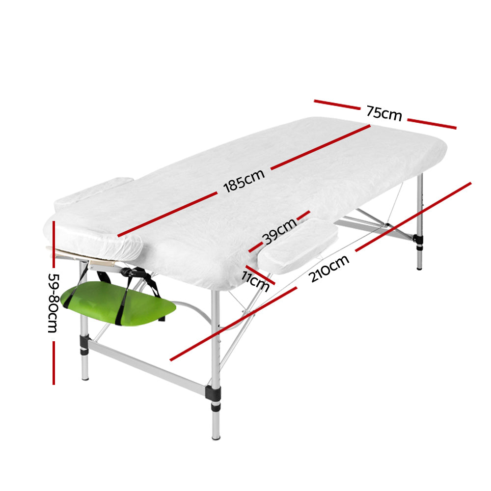 75cm Portable 3-Fold Massage Table - Green