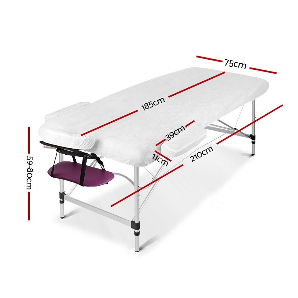 75cm Portable 3-Fold Massage Table - Violet