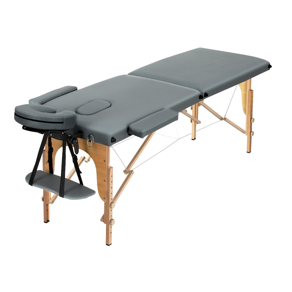 56cm Portable Wooden Massage Table - Grey