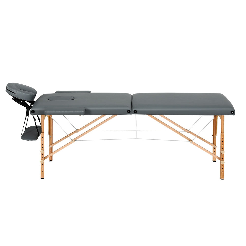 56cm Portable Wooden Massage Table - Grey