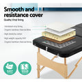 70cm Portable Wooden Massage Table - Black