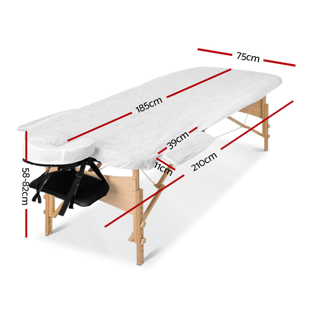 75cm Portable 3-Fold Wooden Massage Table