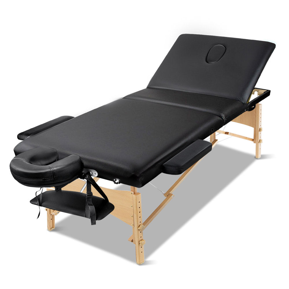 75cm Portable 3-Fold Wooden Massage Table