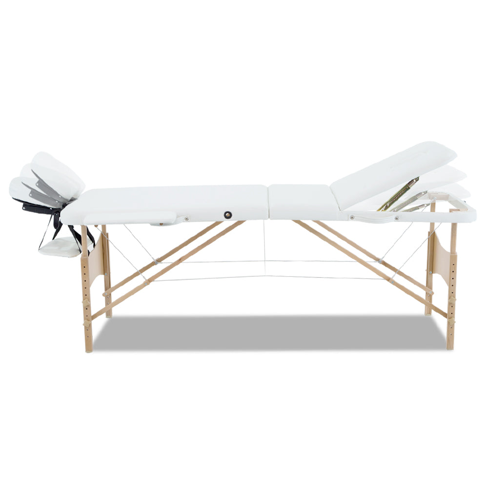 70cm Portable Wooden Massage Table - White