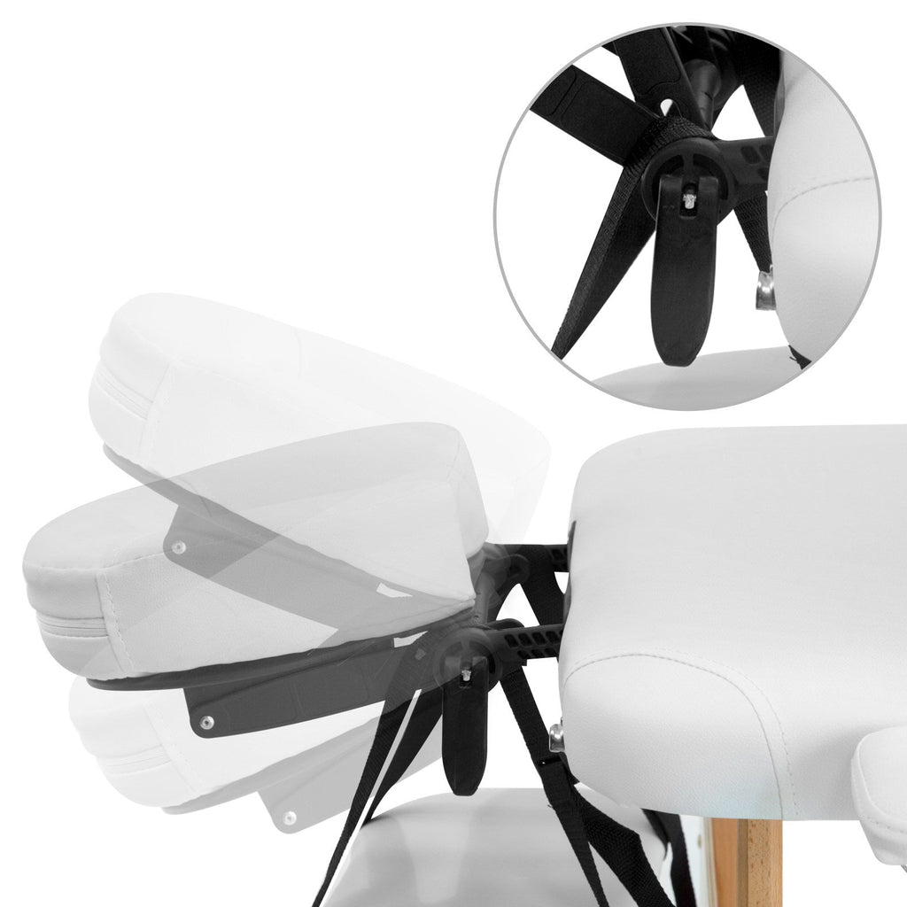70cm Portable Wooden Massage Table - White