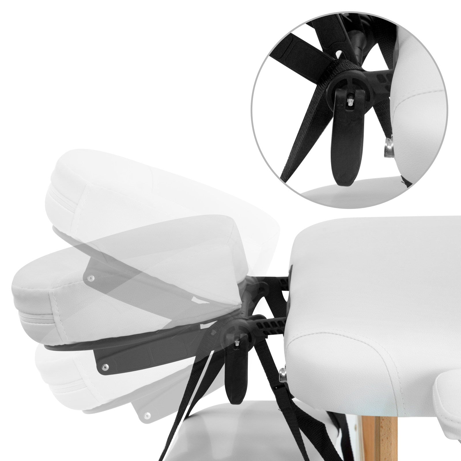 70cm Portable Wooden Massage Table - White