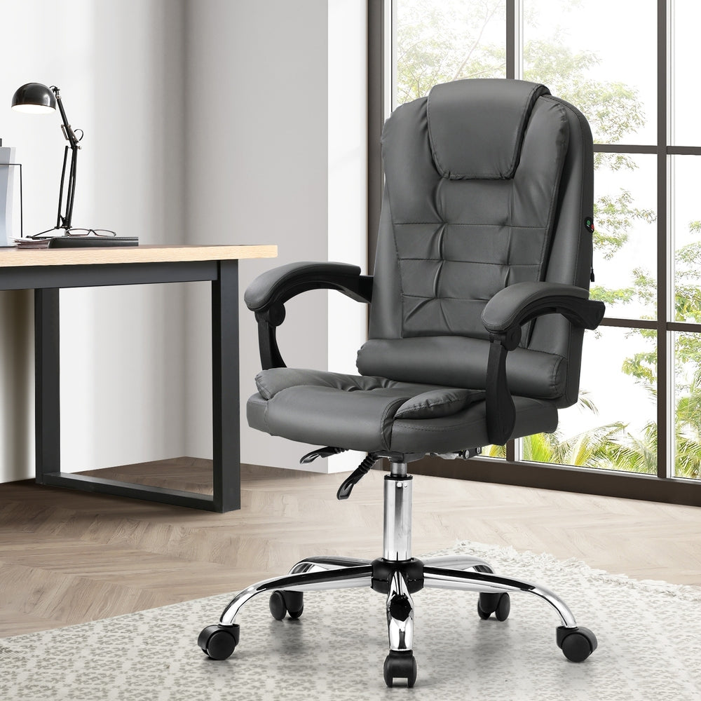 Racing-Style Massage Office Chair - Grey