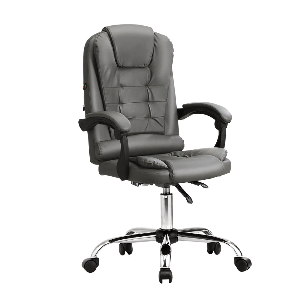 Racing-Style Massage Office Chair - Grey
