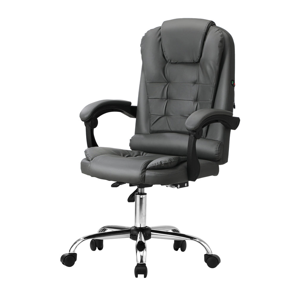 Racing-Style Massage Office Chair - Grey