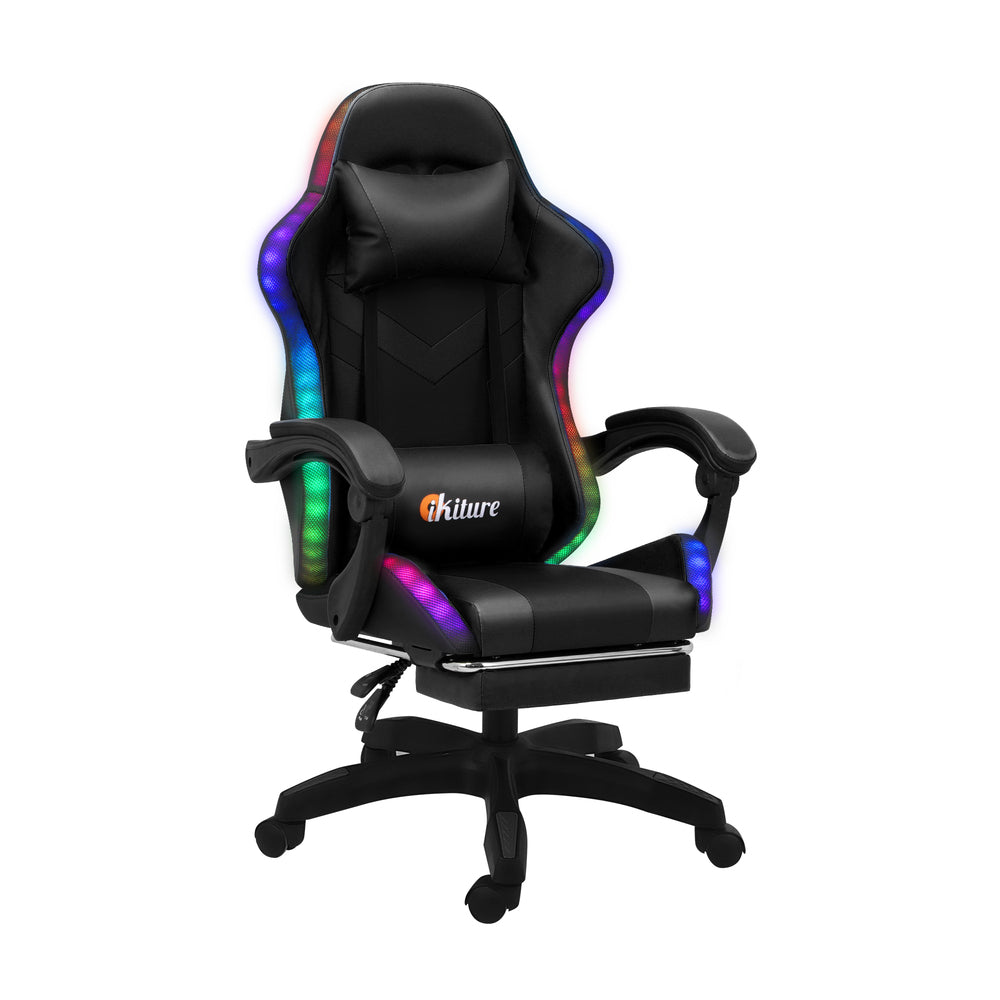 LED Gaming Chair with 8-Point Massage