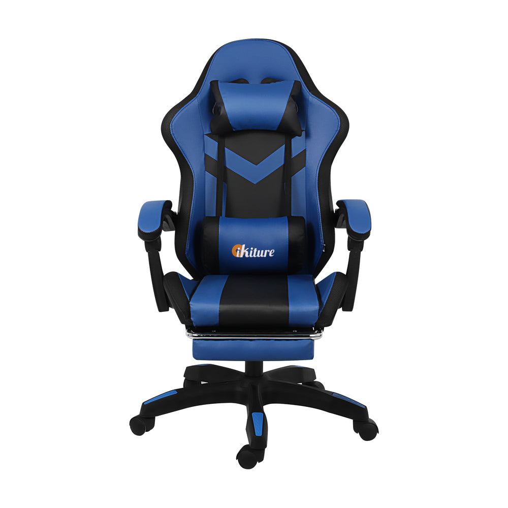 Racing Gaming Chair - 8-Point Massage, Black & Blue