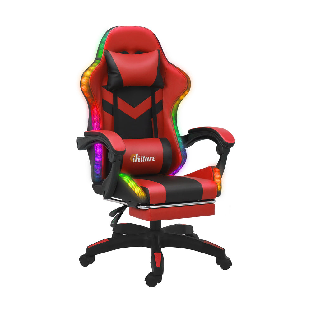 LED Gaming Chair with 8-Point Massage