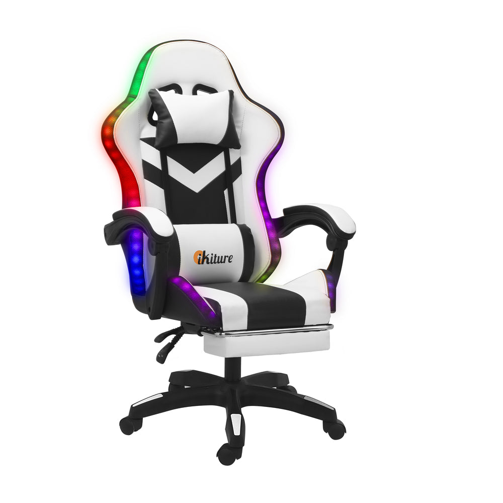 LED Gaming Chair with 8-Point Massage