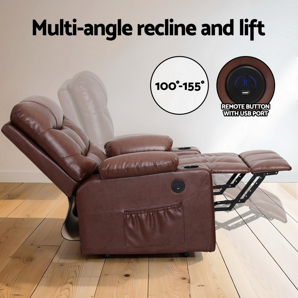 Heated Massage Lift Recliner - Claude