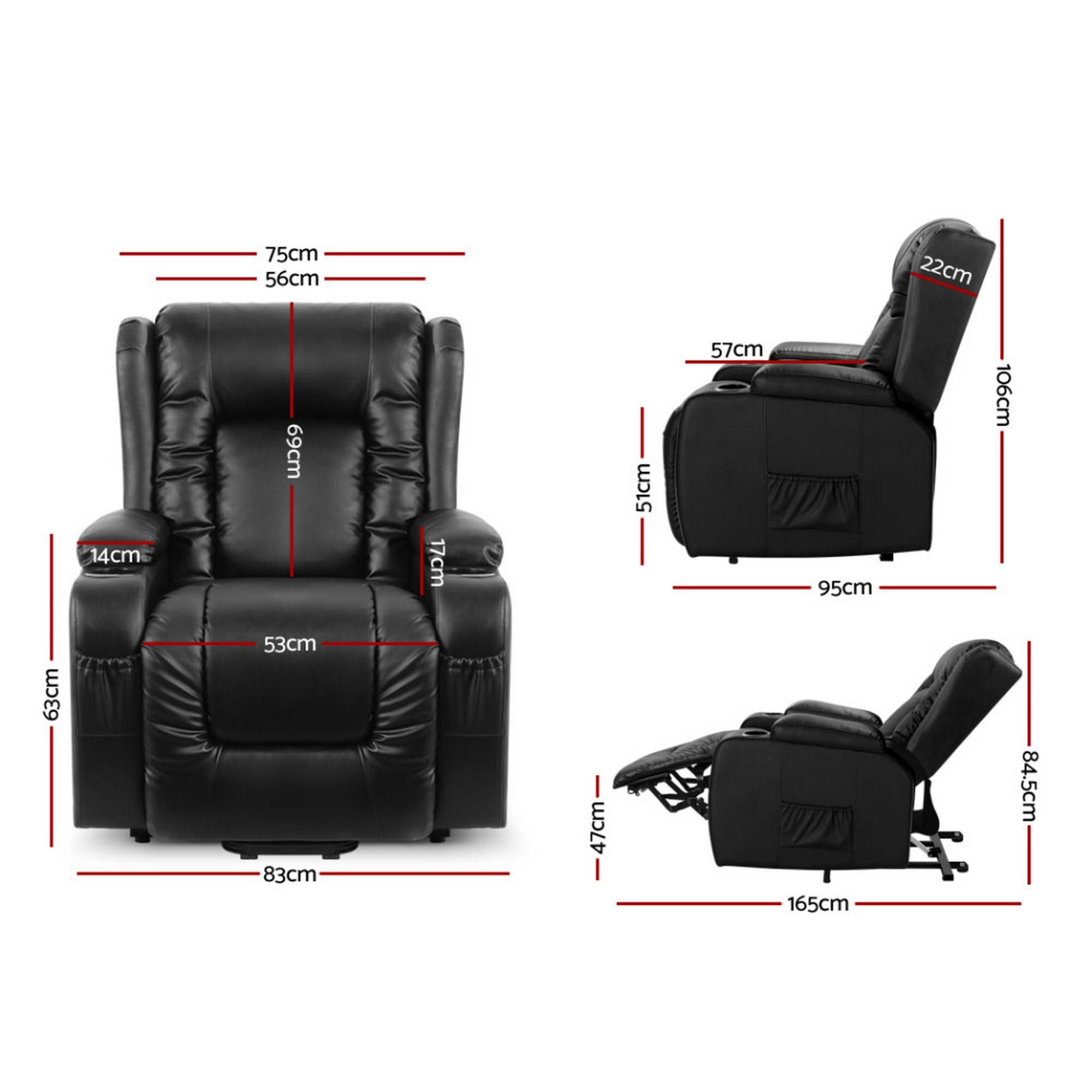 Heated Massage Lift Recliner Chair