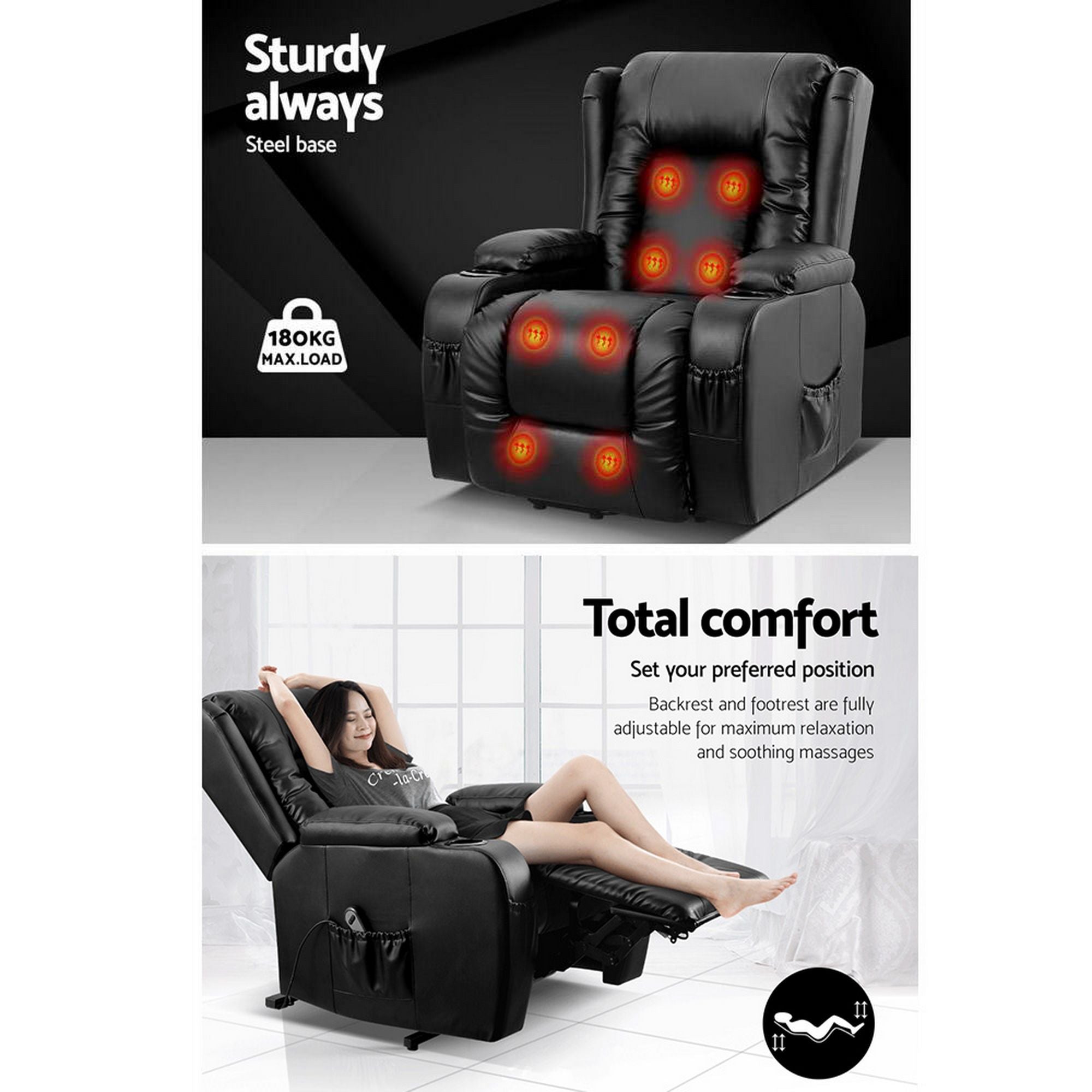 Heated Massage Lift Recliner Chair