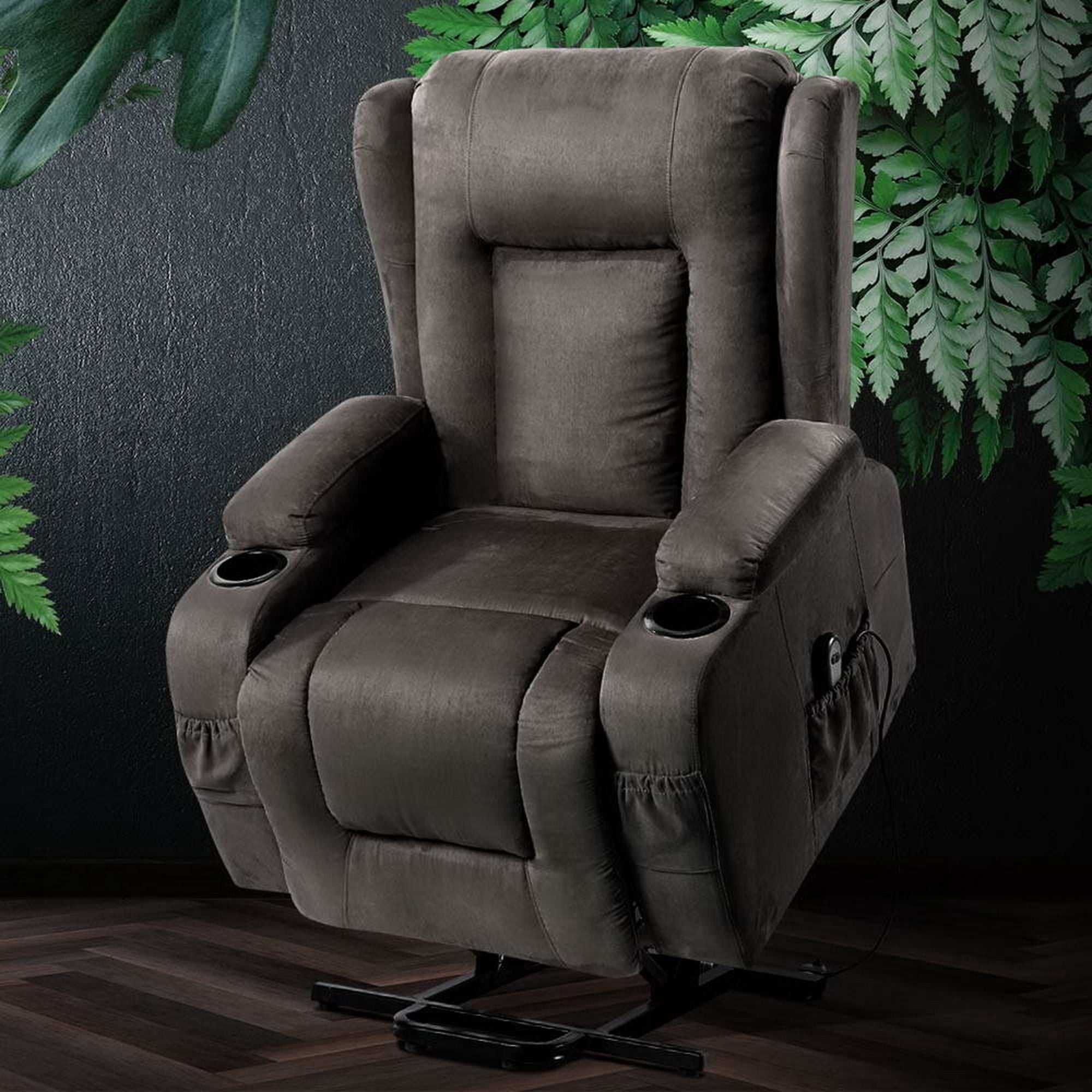 Heated Massage Lift Recliner - Velvet Rukwa