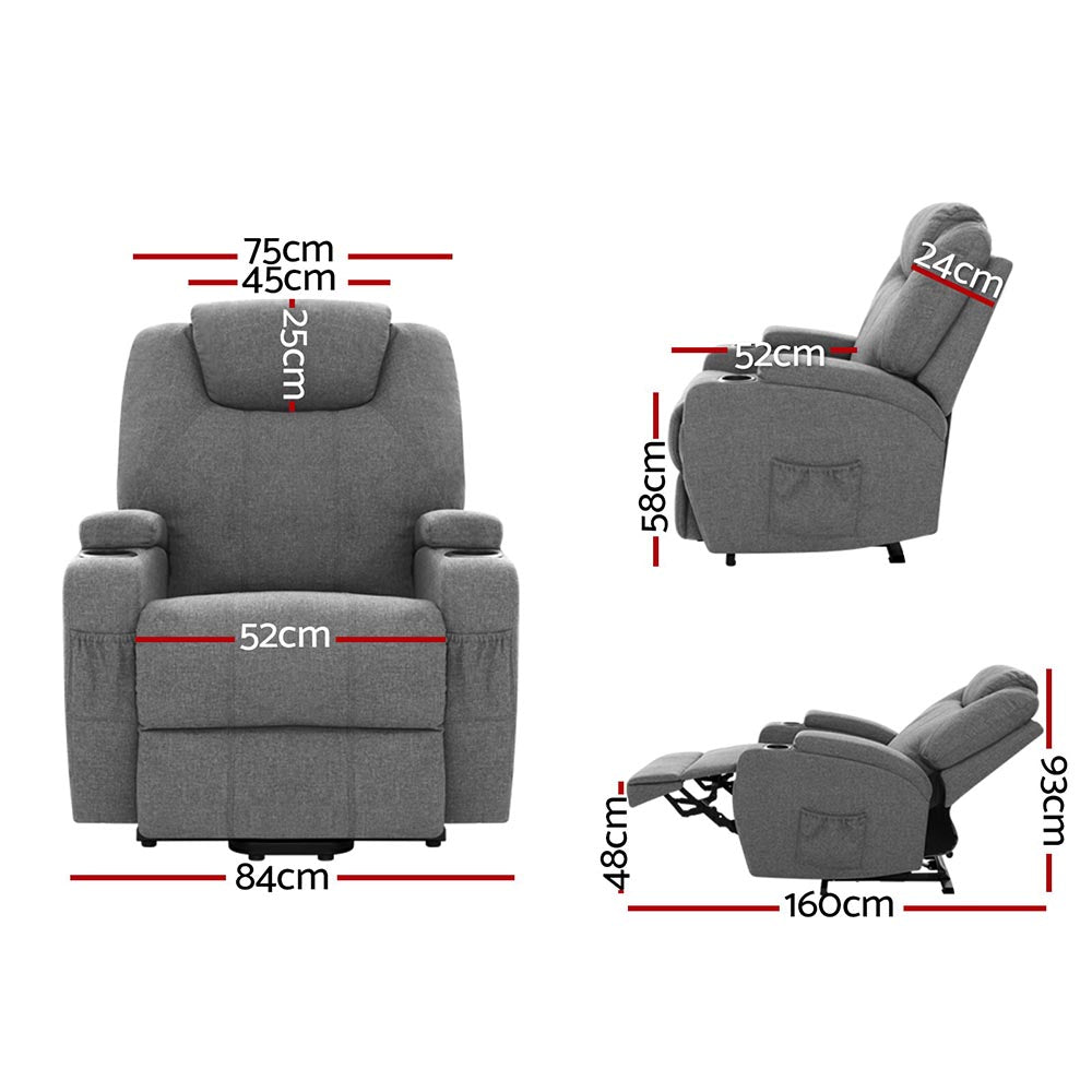 Heated Massage Lift Recliner - Milio
