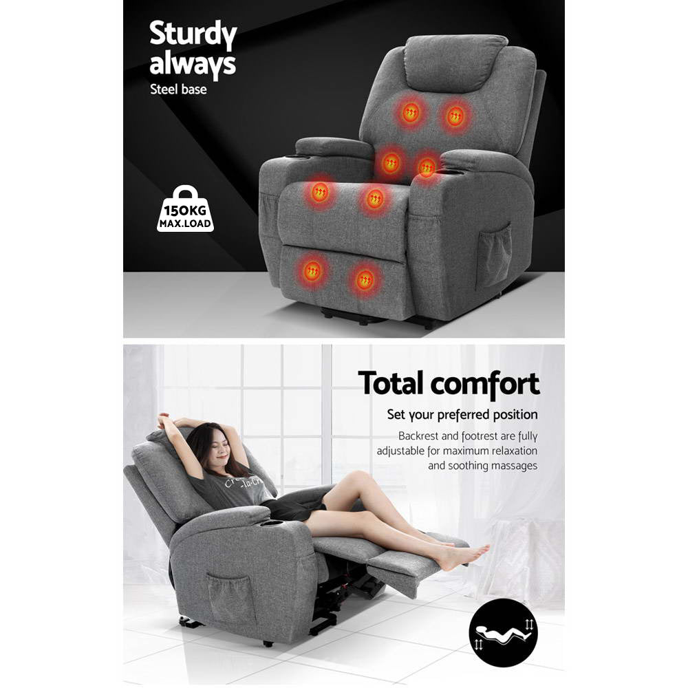 Heated Massage Lift Recliner - Milio