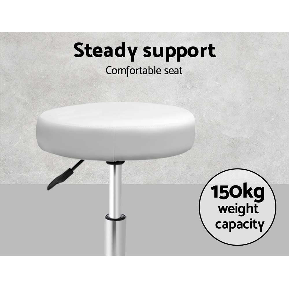 White Round Swivel Salon Stool