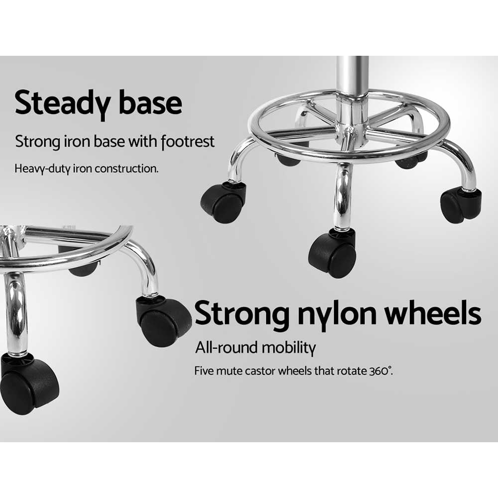 White Round Swivel Salon Stool