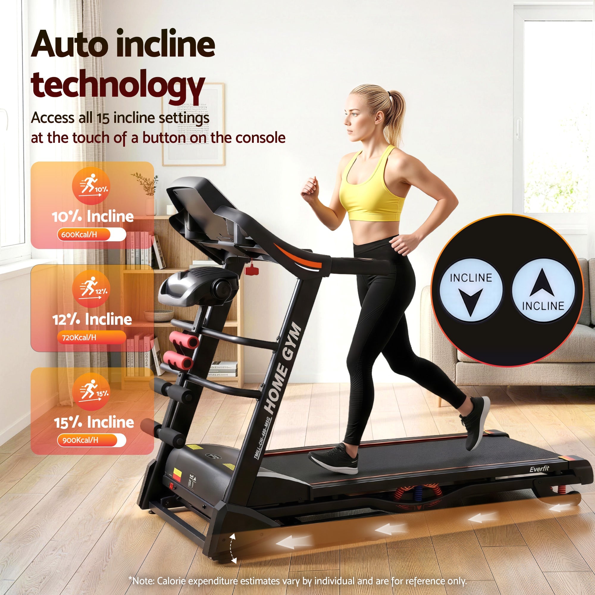 Electric Treadmill 480mm 3.5HP with Massager