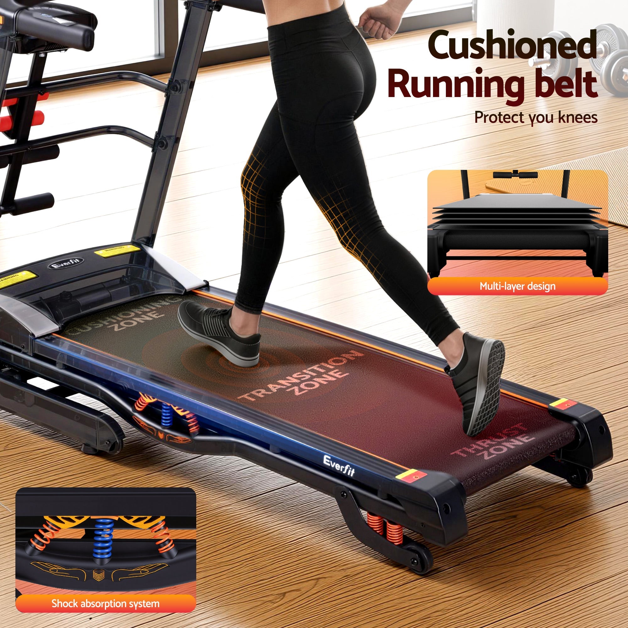 Electric Treadmill 480mm 3.5HP with Massager