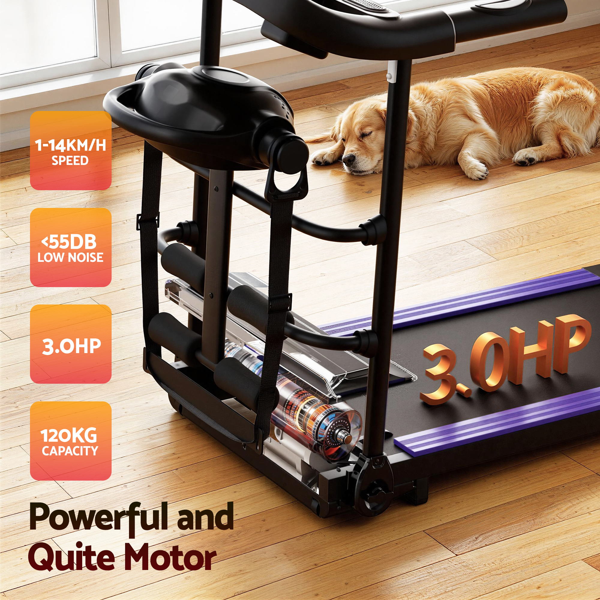 Electric Treadmill 400mm with Massage Belt