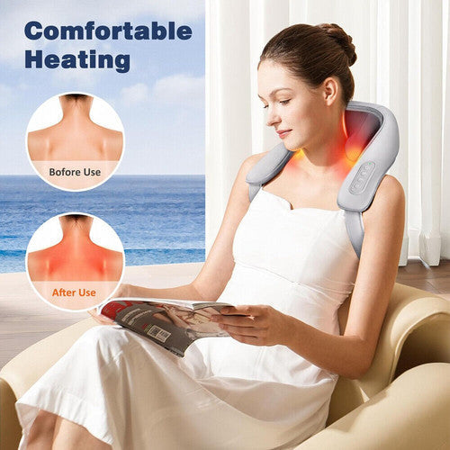 Heated Neck & Shoulder Massager - 6 Heads