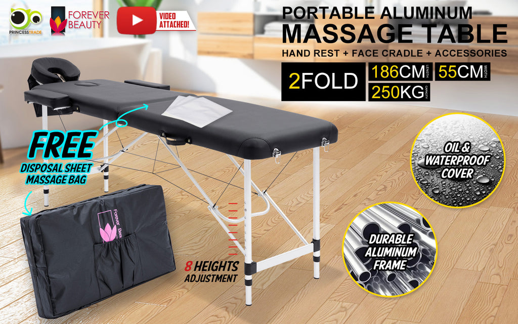 55cm Portable 2-Fold Aluminium Massage Table