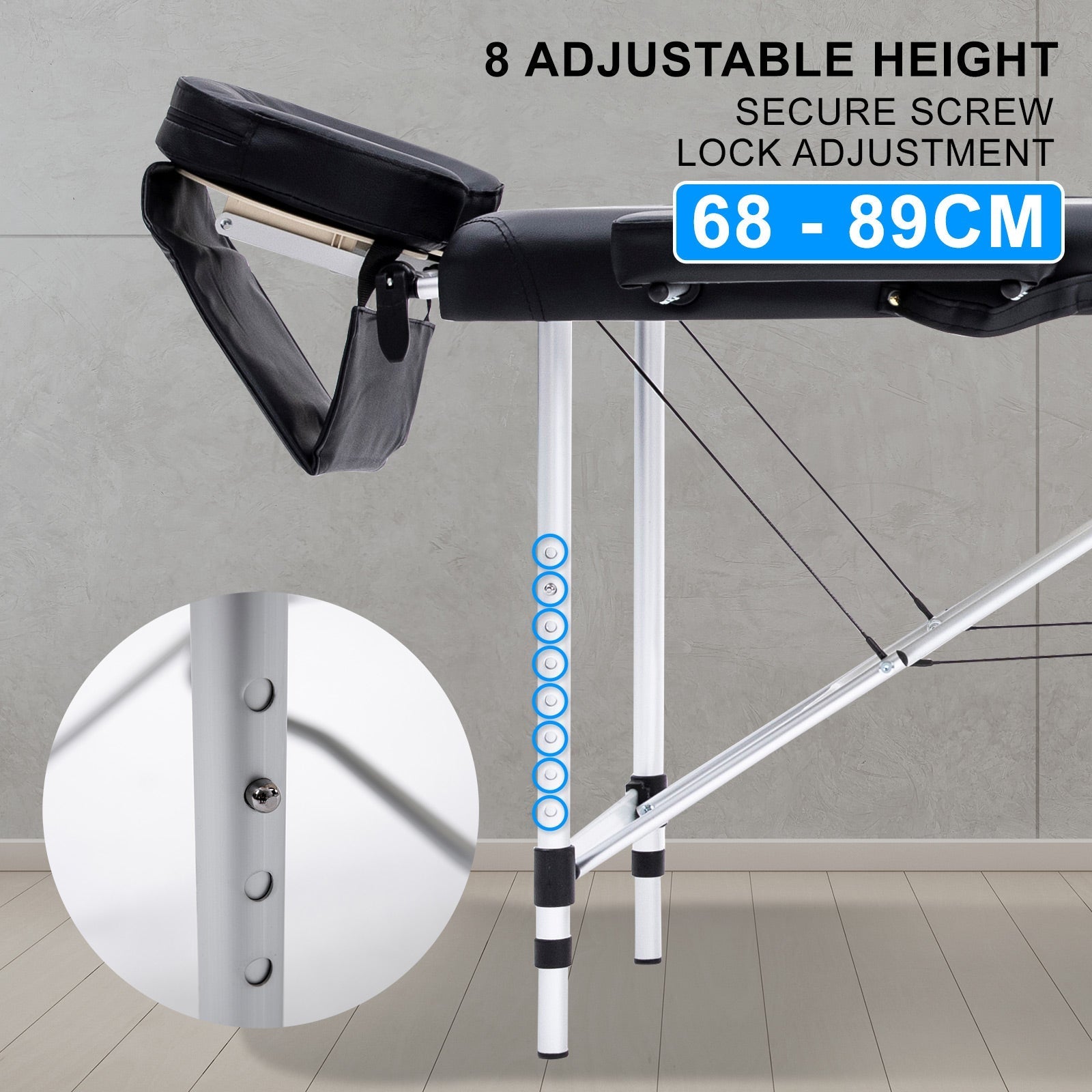 55cm Portable 2-Fold Aluminium Massage Table
