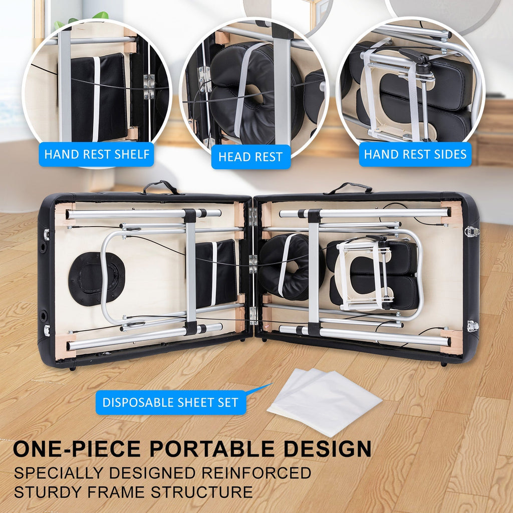 55cm Portable 2-Fold Aluminium Massage Table
