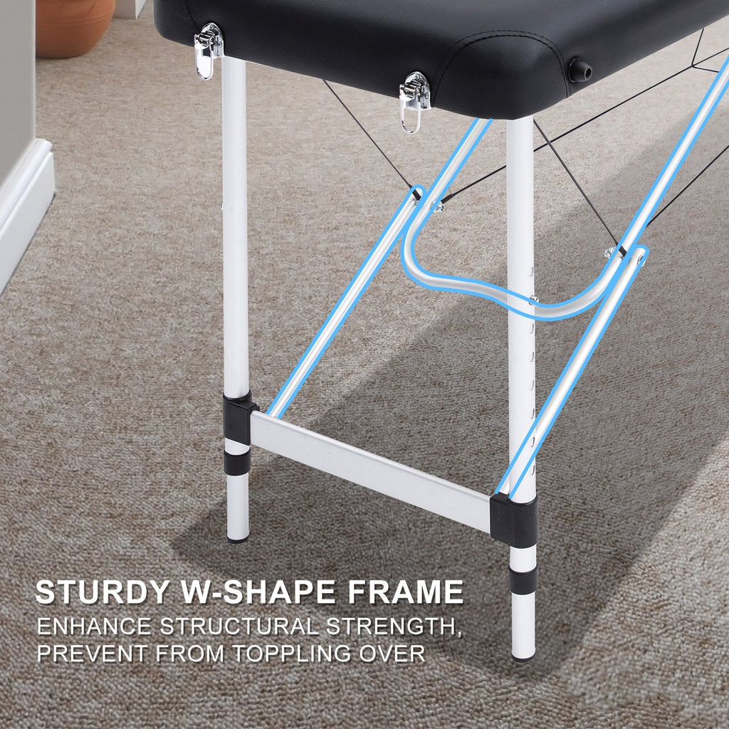55cm Portable 2-Fold Aluminium Massage Table