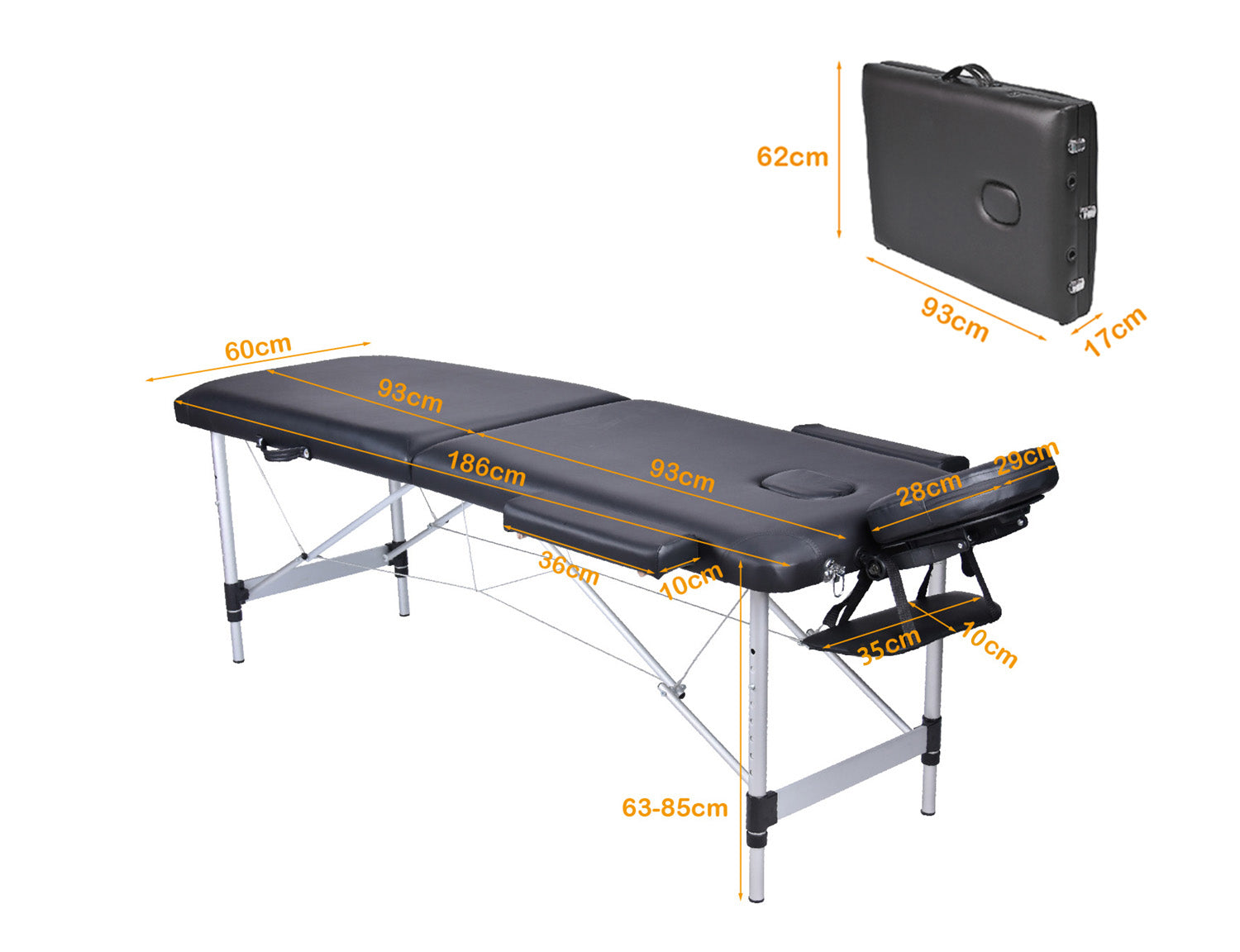 60cm Portable 2-Fold Beauty Therapy Table